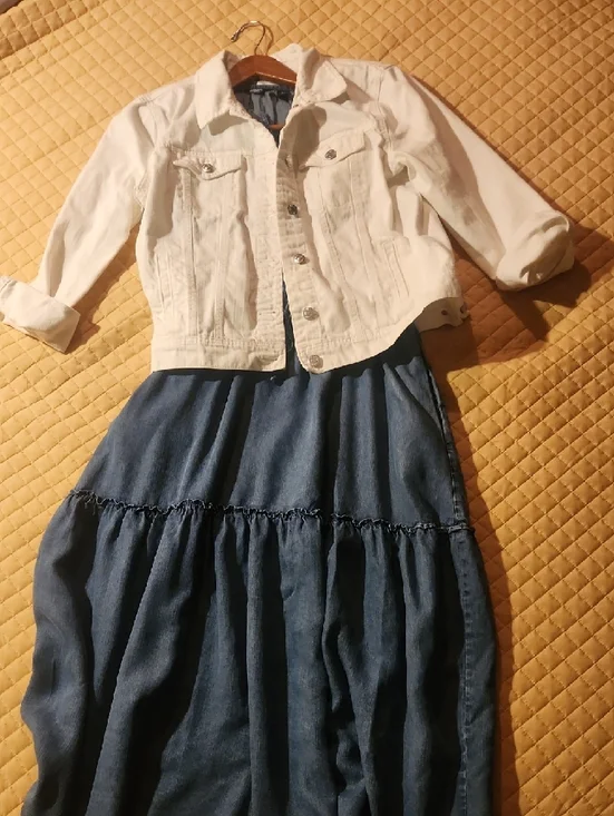 Lands' End Sleeveless Chambray Drawstring Maxi Denim Dress - Picture 5 of 12